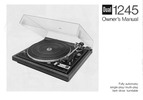 Thumbnail Dual 1245 Turntable Owners Manual