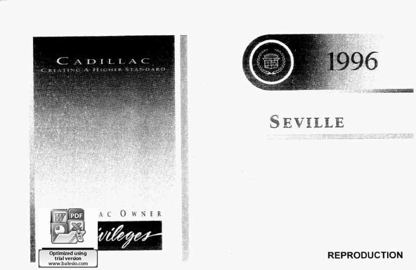 Product picture 1996 Cadillac STS Owner Manual