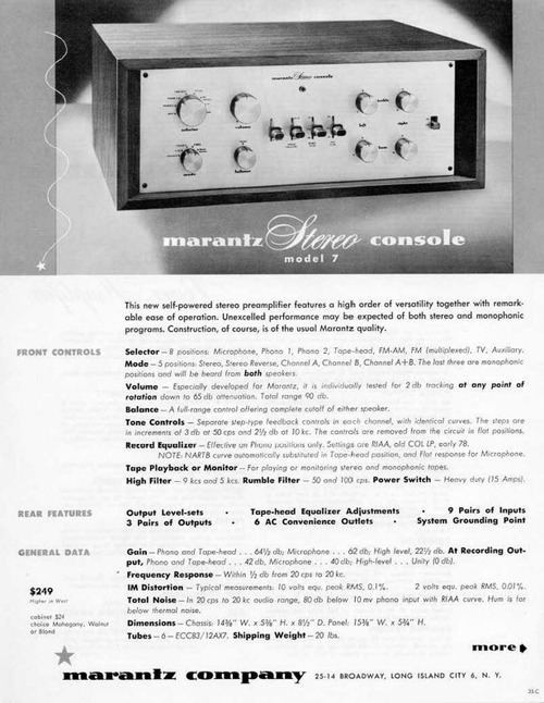 Product picture Marantz 7 - Owner Manual Color