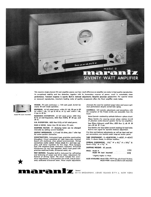 Product picture Marantz Model 9 - Owner Manual and more!