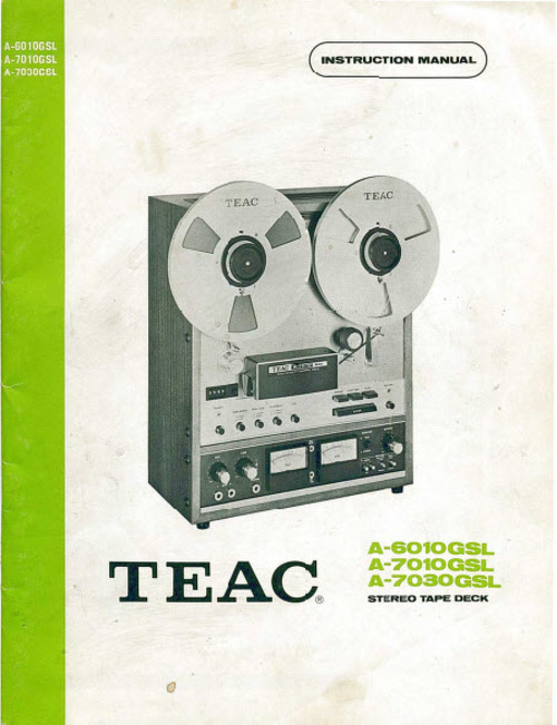 Product picture Teac A-6020 A-7010 A-7030 Tape Recorder Owner Manual