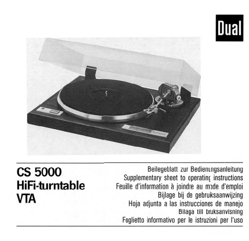 Product picture Dual 5000 Turntable Owner, Service Manual & More !!!