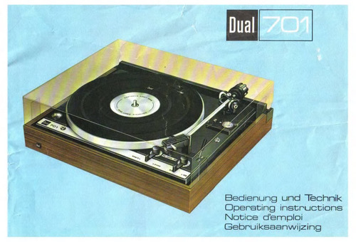Product picture Dual 701 Turntable Owner & Service Manual (English & German)
