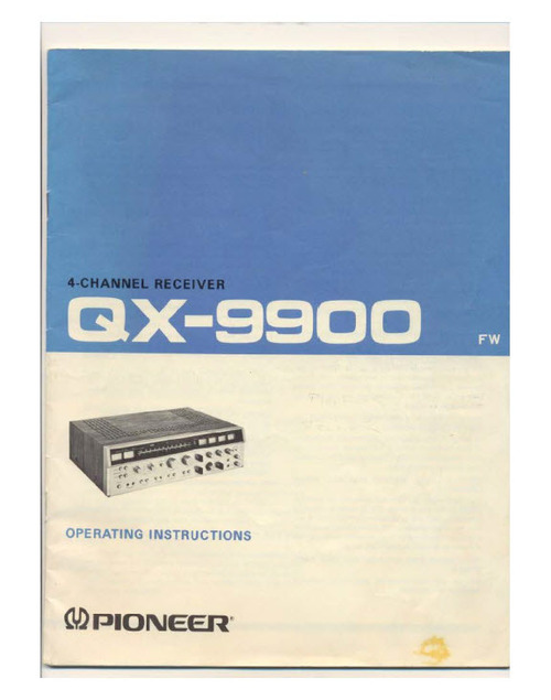 Product picture Pioneer QX-9900 4-Channel Receiver Service Manual