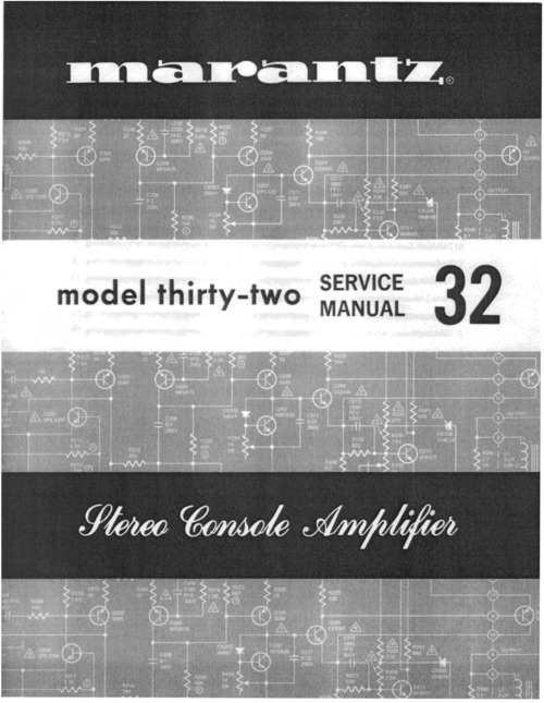 Product picture Marantz Model 32 - Service Manual