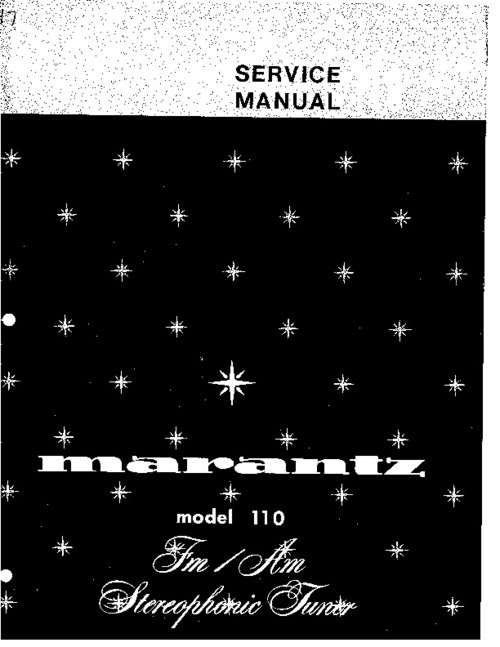 Product picture Marantz Model 110 Service Manual