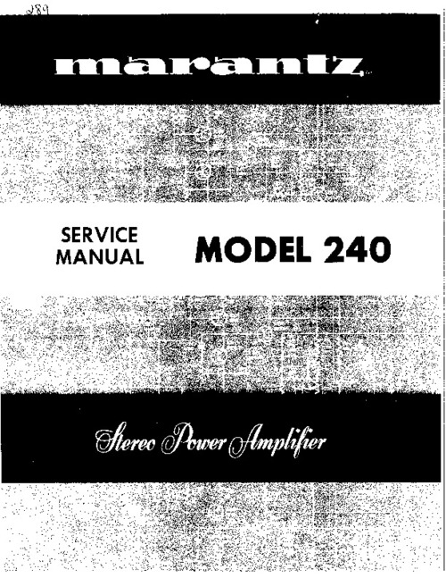 Product picture Marantz Model 240 Service Manual