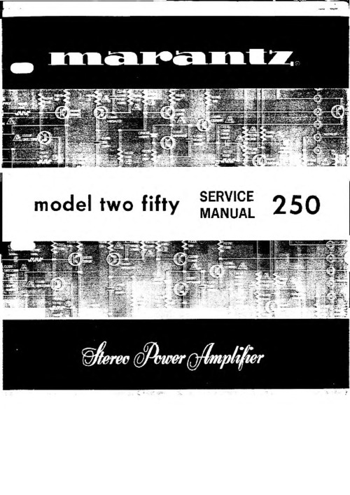Product picture Marantz Model 250 Service Manual & More