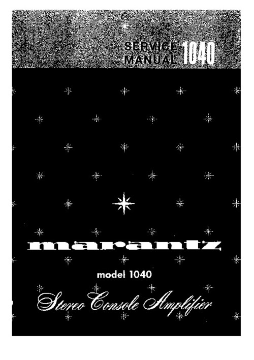 Product picture Marantz Model 1040 Service Manual