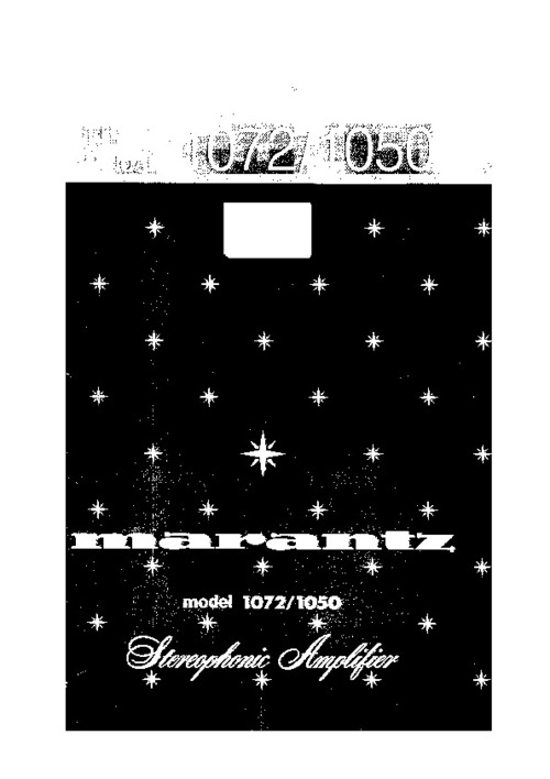 Product picture Marantz Model 1050 / 1072 Service Manual