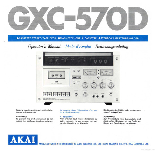 Product picture Akai gxc-570d service manual and MORE !!!