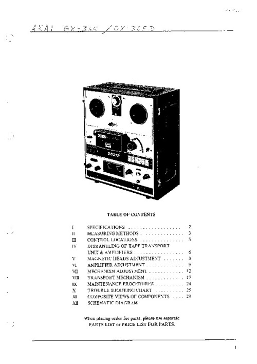 Product picture AKAI GX 365 Service Manual !!!