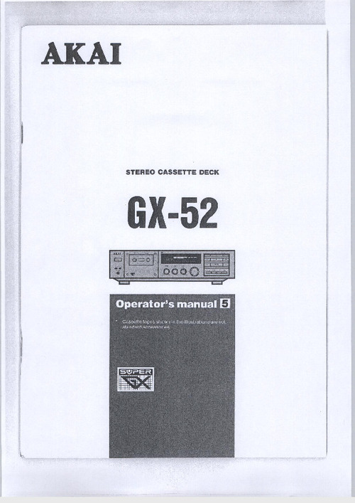 Product picture AKAI GX52-om  Owner Manual !!!