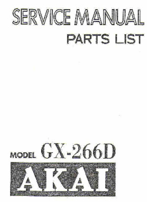 Product picture AKAI GX 266D Service Manual !!!