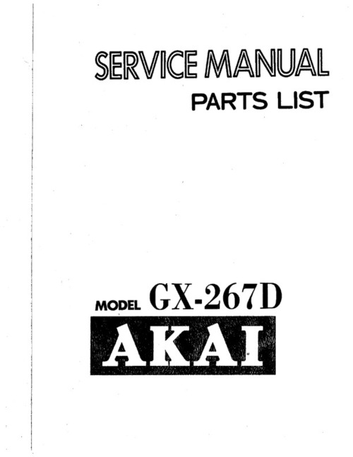 Product picture akai gx-267d service Owner Manual !!!