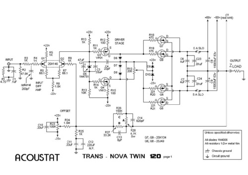 Product picture acoustat trans-nova twin-120 Schematics  !!!