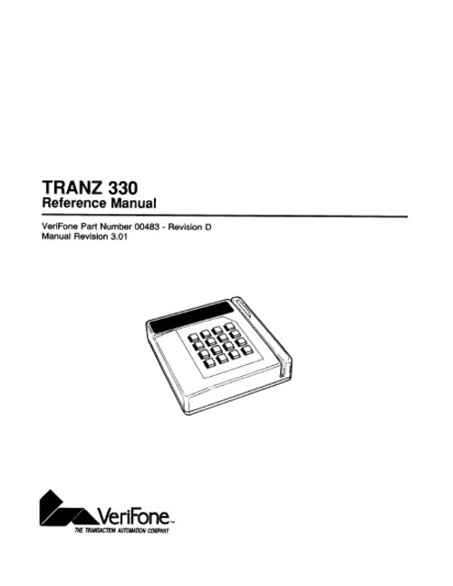 Product picture VeriFone Tranz 330 User Manual