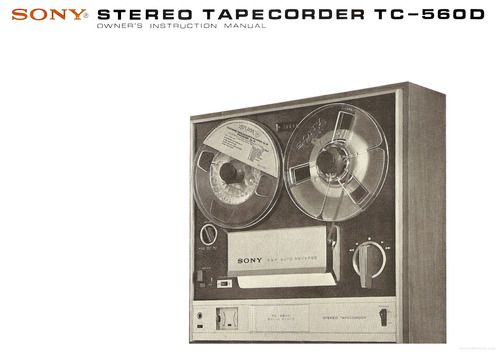 Product picture SONY TC-560D TAPE RECORDER SERVICE MANUAL