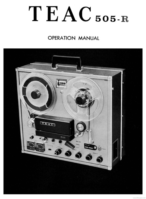 Product picture TEAC 505 / 505R TAPE RECORDER OPERATION MANUAL