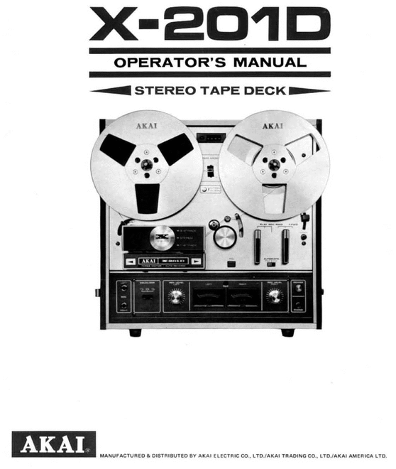 Product picture Akai X-201D - Owner Manual