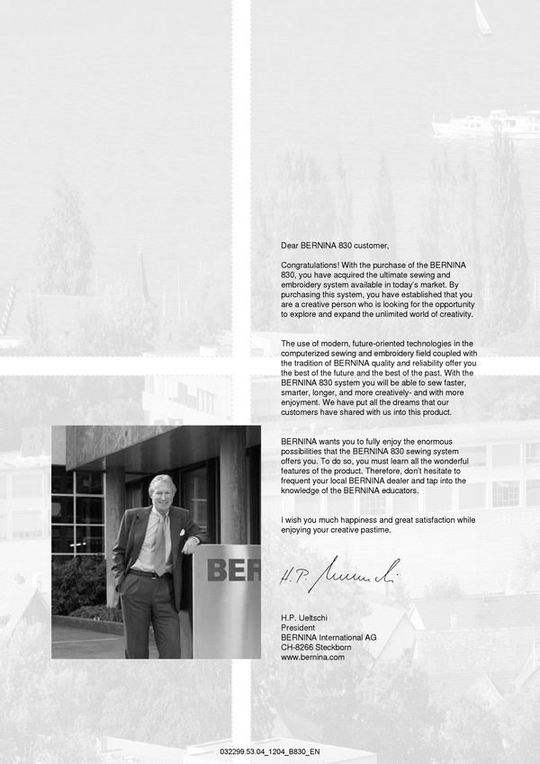 Product picture BERNINA 830 SEWING MACHINE INSTRUCTION MANUAL