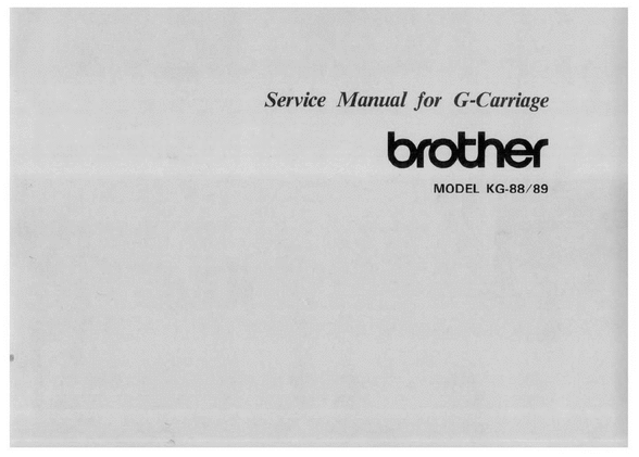 Product picture Brother G-Cartridge Model KG-88/89 Service Manual