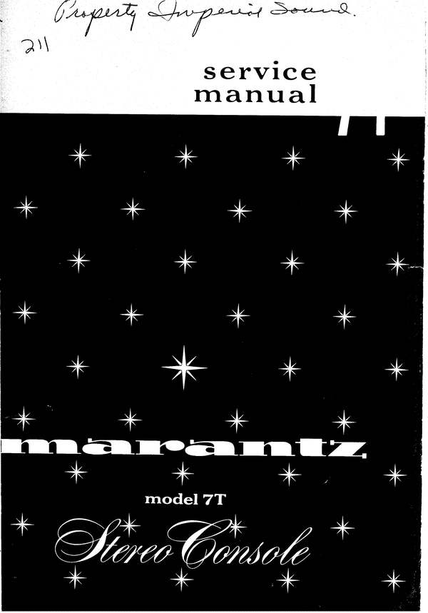 Product picture Marantz Model 7T - Owner Manual